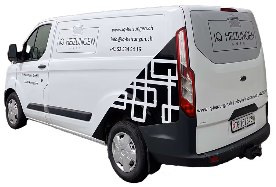 Firmenfahrzeug von IQ Heizungen GmbH – zuverlässige Heizungsfirma in Frauenfeld